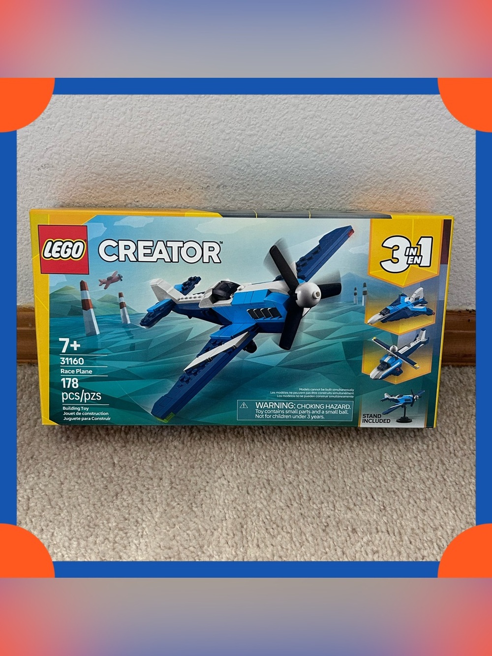 Lego Creator 31160 3 in 1 Aircraft Race Plane Building Set 178 Pcs OS New